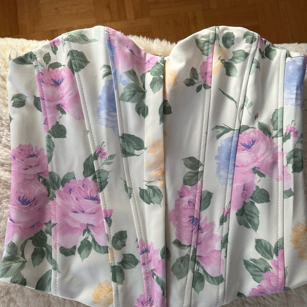 Zara White and Pink Top